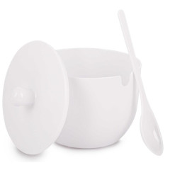 Сахарница пластик Альтернатива, Джелли, М8295, с ложкой, белая, 400 мл. (478224)