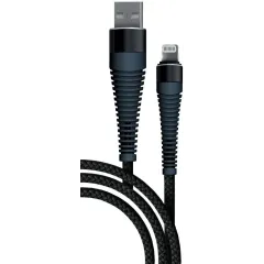 Кабель USB 3.0 A вилка - 8pin 1 м Borasco Lightning 1m 3А Fishbone усиленный черный