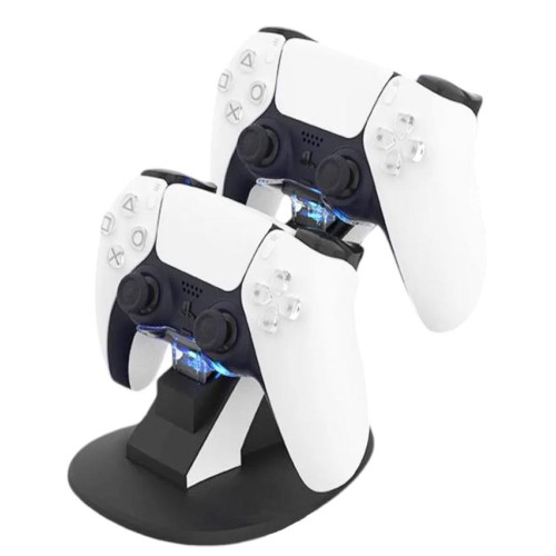 Зарядная док станция для геймпадов PS5 Iplay DualSense, подсветка, белый