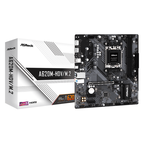 М/П SOC-AM5 Asrock A620M-HDV/M.2 AMD A620 2xDDR5 mATX AC`97 8ch(7.1) GbLAN RAID+HDMI