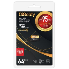 Карта micro-SD 64 GB DIGOLDY Class10 UHS-1 Extreme Pro