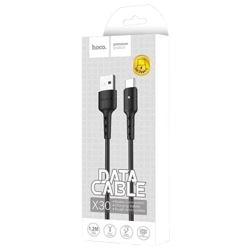 Кабель USB 2.0 A вилка - Type C 1.2м HOCO X30 Black