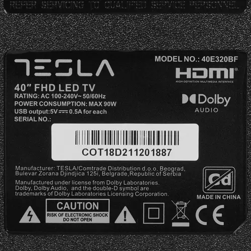 TV LCD 40" Tesla 40E320BF