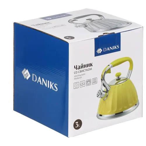 Чайник со свистком Daniks GS-04611Y, индукция, желтый., 3 л.(438336)