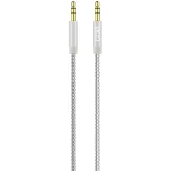 Кабель Jack вилка - Jack вилка 1 м Pero MC-01 текстильный серебристый