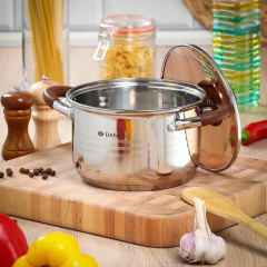 Кастрюля Daniks Веллингтон, нерж., индукция, 2,8 л. (GS-01415-18CA)(397629)