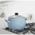 Кастрюля Home Флёр, эмаль, индукция, голубая, 4,2 л