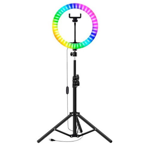 Кольцевая лампа WALKER P20D со штативом 33 см, RGB свет
