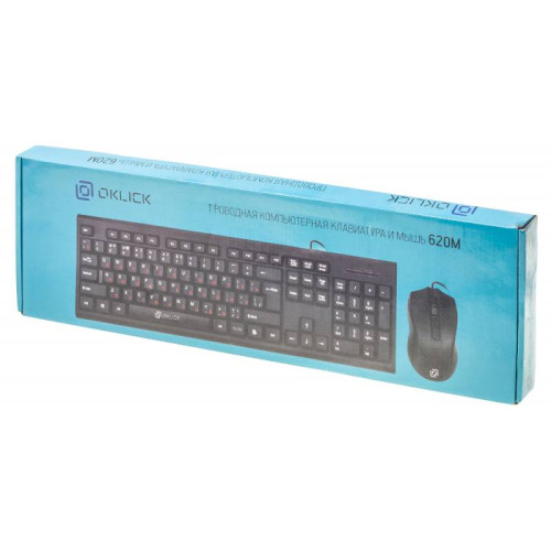 Клавиатура + мышь Oklick 620M клав:черный мышь:черный USB