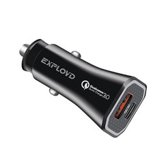 АЗУ EXPLOYD EX-Z-1201 ЗУ/3A/1хUSB 3A/PD/18W/QC3.0/ чёрный