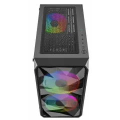 Корпус POWERCASE Mistral Micro A3B ARGB,Tempered Glass, 2x 140mm ARGB PWM+1x 120mm ARGB PWM, чёрный