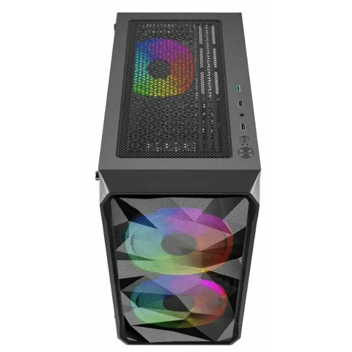 Корпус POWERCASE Mistral Micro A3B ARGB,Tempered Glass, 2x 140mm ARGB PWM+1x 120mm ARGB PWM, чёрный