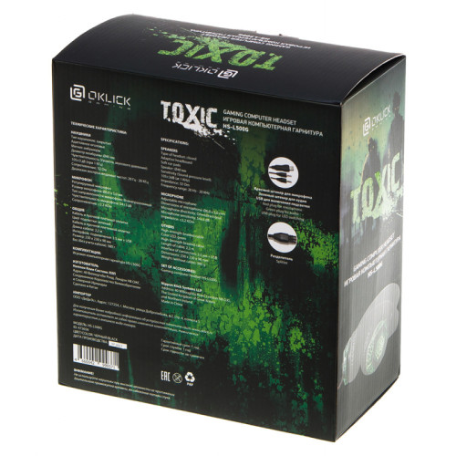 Гарнитура Oklick HS-L500G TOXIC черный 2.2м