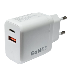 СЗУ Borasco 3.0A 35W GAN USB QC3.0 + USB-C PD  белое