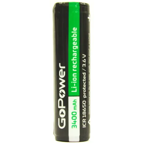 Аккумулятор GOPOWER 18650 3400mAh (00-00015349)(за шт.)