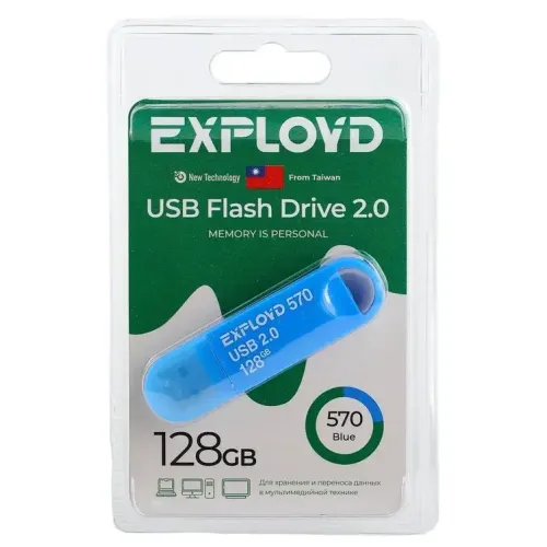 Карта USB2.0 128 GB EXPLOYD 570 синий