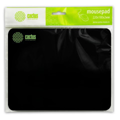 Коврик для мыши Cactus черный 220x180x2мм