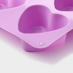 Форма для выпечки силикон Доляна «Сердце», 31×16 см, 8 ячеек (1057080)