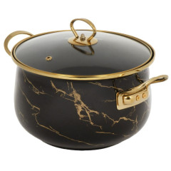 Кастрюля Daniks Черный мрамор, эмаль, индукция, 5.5 л (Y4-8970)(484350)