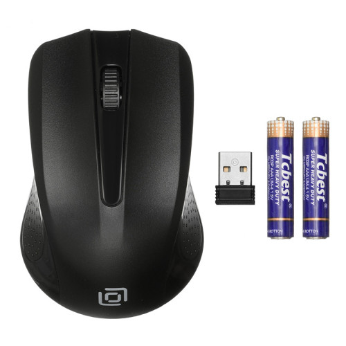 Мышь Оклик 485MW черный оптическая (1600dpi) беспроводная USB (2but)