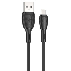Кабель USB 2.0 A вилка - microUSB 1 м Borofone BX86 силикон (Black)