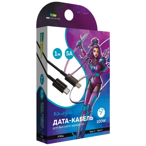 Кабель USB 3.0 Type C - Type C 1 м More choice K76Sa 5.0A PD 100W TPE Black