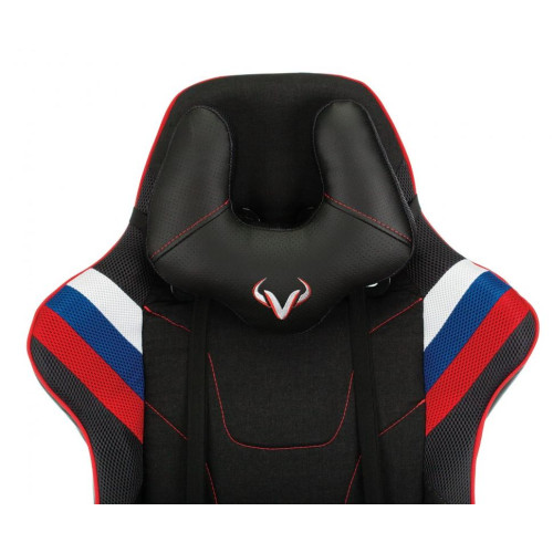 Кресло игровое Zombie VIKING 4 AERO белый/синий/красный текстиль/эко.кожа