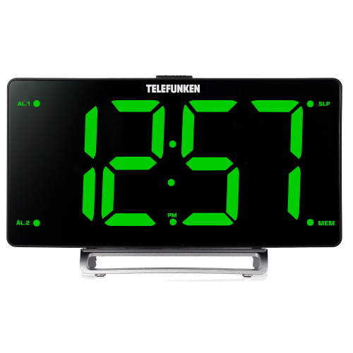 Радиочасы TELEFUNKEN TF-1711U черный с зеленым
