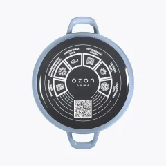 Кастрюля Home Флёр, эмаль, индукция, голубая, 4,2 л