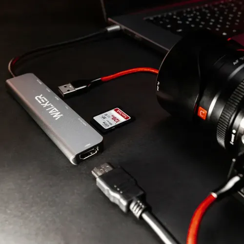 Коммутатор USB 2.0 WALKER WHUB-71 серый