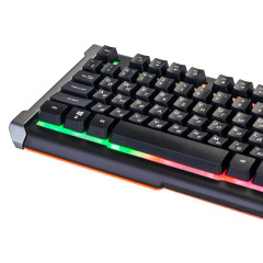 Клавиатура Oklick 710G черный/серый USB Multimedia LED