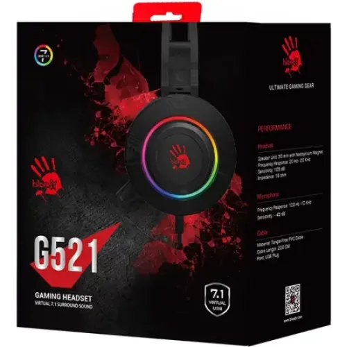 Гарнитура A4 Bloody G521 черный 2.3м