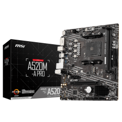 М/П SOC-AM4 MSI A520M-A PRO AMD A520 2xDDR4 mATX AC`97 8ch(7.1) GbLAN RAID+DVI+HDMI