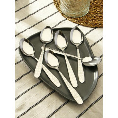 Ложка столовая, набор, Доляна «Ромб», без золота, нерж., h=20,5 см, 6 пр.(3795903)