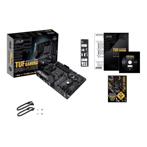 М/П SOC-AM4 Asus TUF GAMING B450-PLUS II Soc-AM4 AMD B450 4xDDR4 ATX AC`97 8ch(7.1) GbLAN RAID