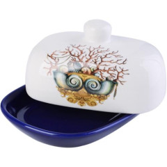 Масленка доломит LORAINE, белый/синий (30815)