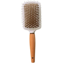 Расческа Массажная HairBee, дерево, бежевый/белый/коричневый, 26 см