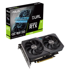 Видеокарта Asus PCI-E 4.0 DUAL-RTX3060-O8G NV RTX3060 8192Mb 128 GDDR6 1837/15000/HDMIx1/DPx3/HDCP R