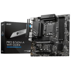 М/П SOC-1700 MSI PRO B760M-A WIFI DDR4 Intel B760 4xDDR4 mATX AC`97 8ch(7.1) 2.5Gg+HDM