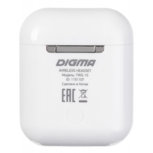Гарнитура Bluetooth Digma TWS-10 белый