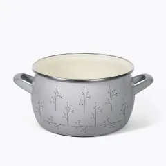 Кастрюля Home Флёр, эмаль, индукция, серая, 4,2 л (*7)