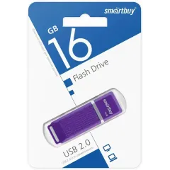 Карта USB2.0 16 GB Smartbuy Quartz SB16GBQZ-V фиолетовый