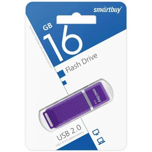 Карта USB2.0 16 GB Smartbuy Quartz SB16GBQZ-V фиолетовый