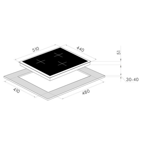 Стол газовый Maunfeld EGHE.43.3STS-EW белый
