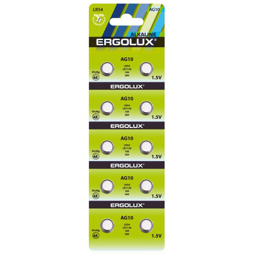 Батарейка ERGOLUX (14321) AG10 BL-10 