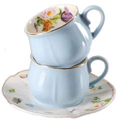 Набор кофейный, 100 мл., керамика, «Сирена», 12 пр., голубой (4624679)