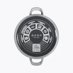 Кастрюля Home Флёр, эмаль, индукция, серая, 5,4 л