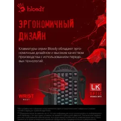 Клавиатура A4 Bloody B314 черный USB Multimedia for gamer LED