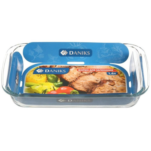 Форма для выпечки стекло DANIKS, прямоугольная, 17.7х29.7х5 см, 1,6л (OCT-NR1103)(222734)