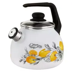 Чайник со свистком APPETITE CITRON, эмаль, индукция, 3 л. (4с209я)
